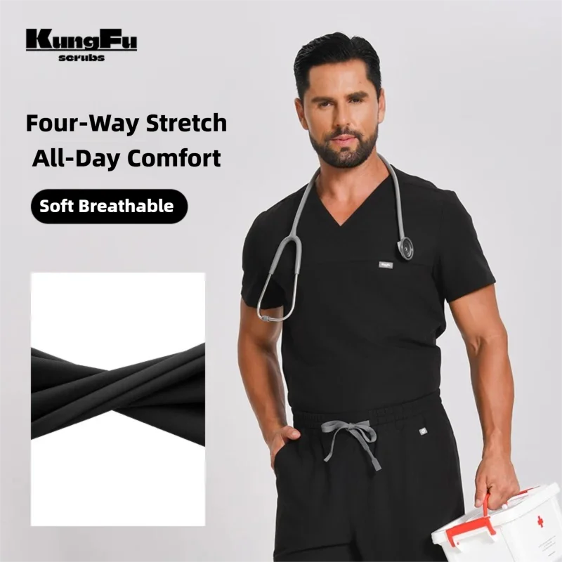 Medical Lab Uniform - Divisa Chirurgica KUNGFU SCRUBS per Uomo,