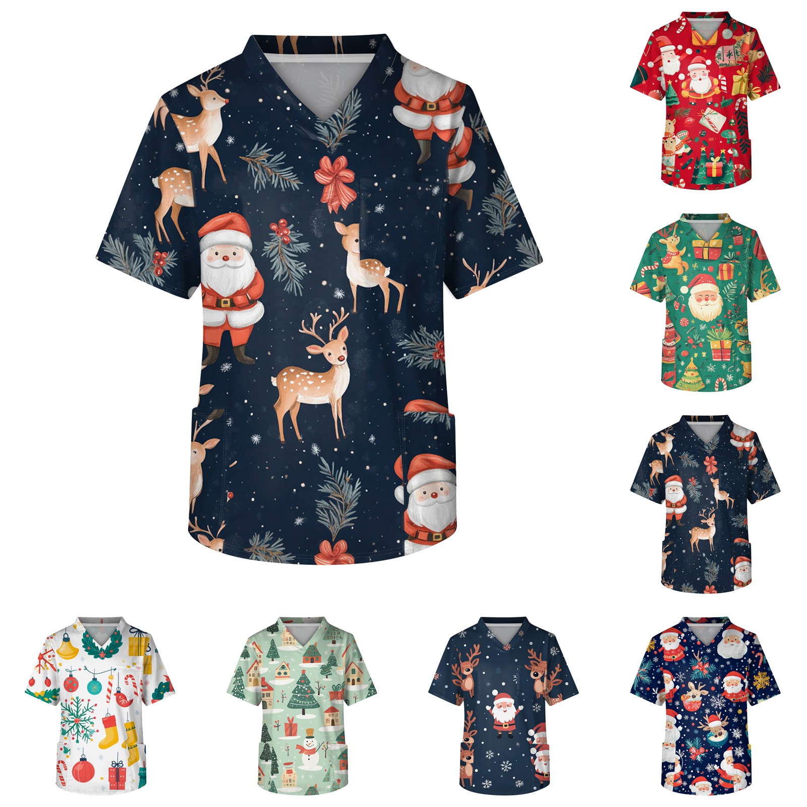 Medical Lab Uniform - Unisex Infermiera Medica Uniforme Natale Stampa